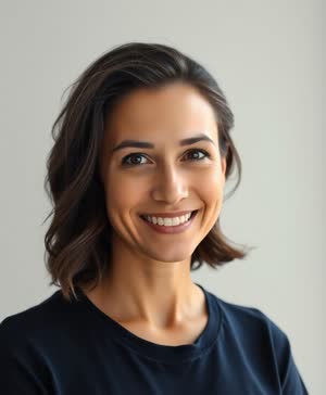 The input photo of example A: an AI-generated test face, head and shoulders