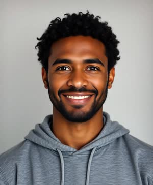 The input photo of the person example: an AI-generated test face